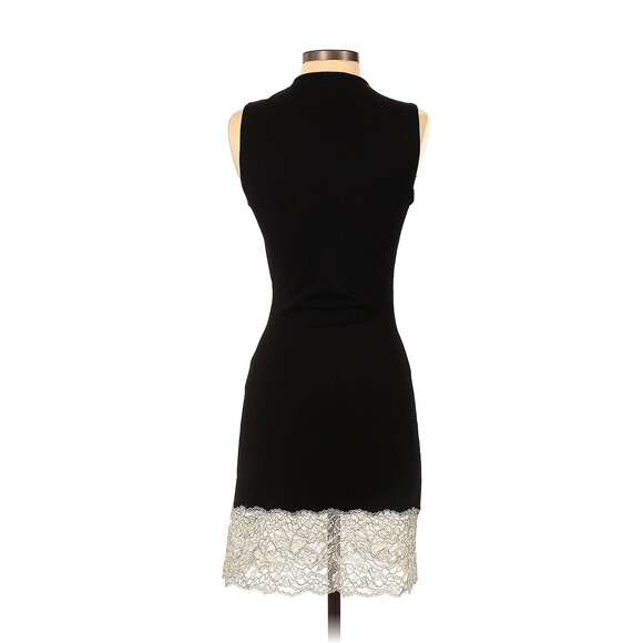SANDRO Black Knit Sweater Dress in Contrast Lace Panel Zip - 1 (Small) - Picture 2 of 2